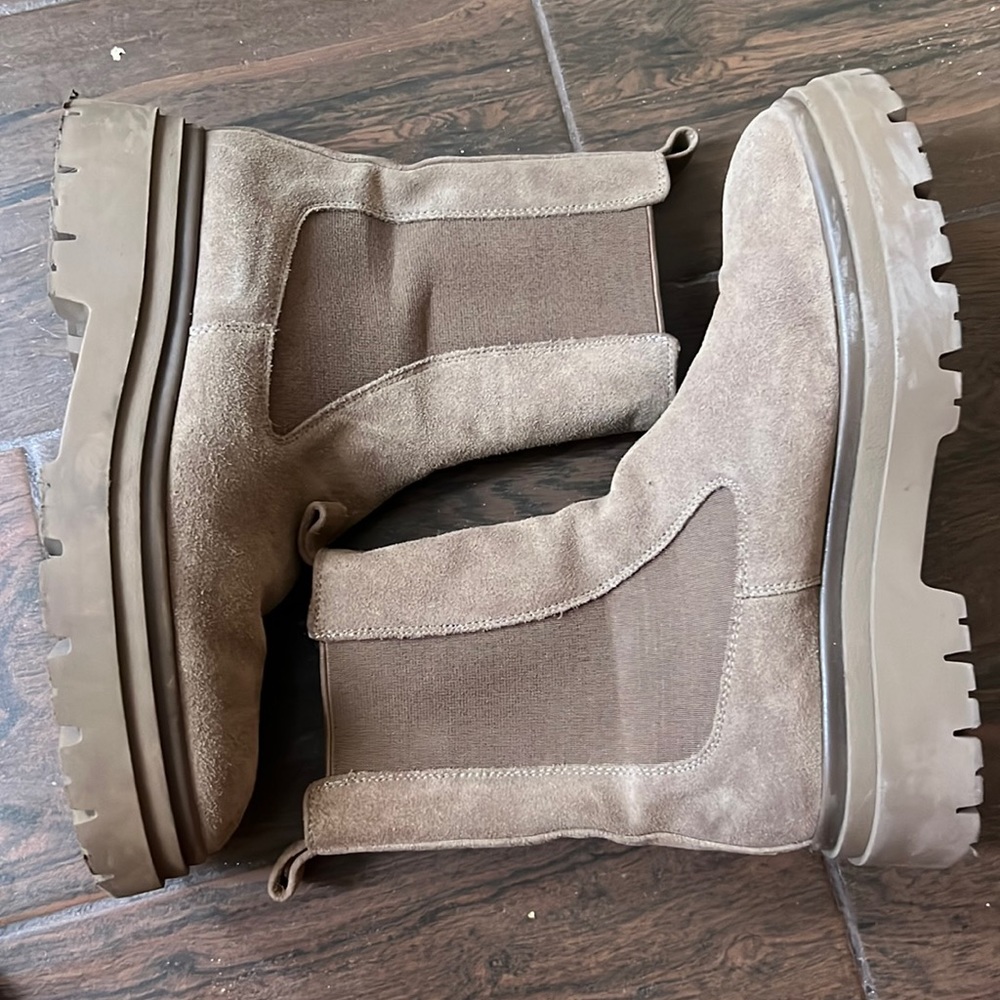Zara Suede Platform Boots | Size: 9/ EUR 39 | Color: Tan